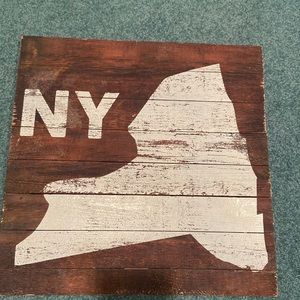 Ny map wood wall decor